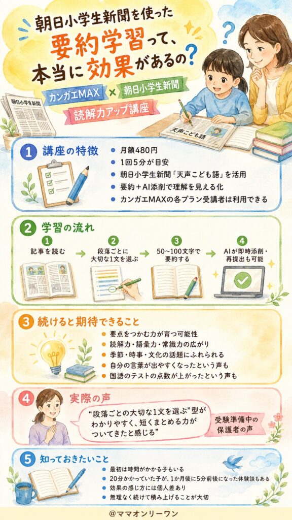 カンガエMAX 朝日小学生新聞を使った要約学習って、本当に効果があるの?