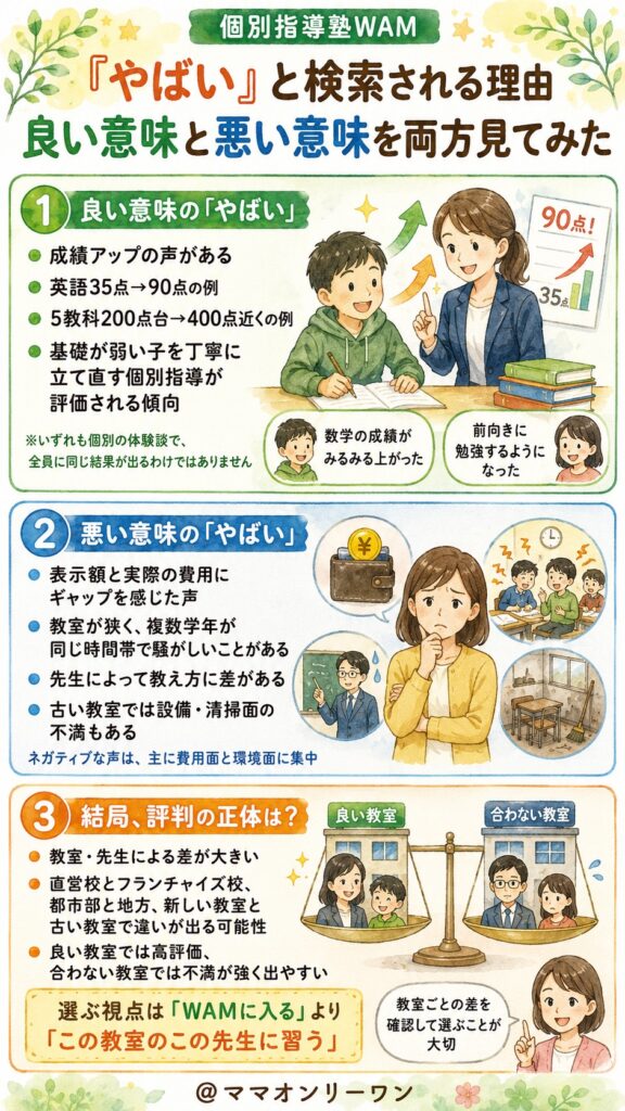個別指導塾WAM 「やばい」と検索される理由、良い意味と悪い意味を両方見てみた