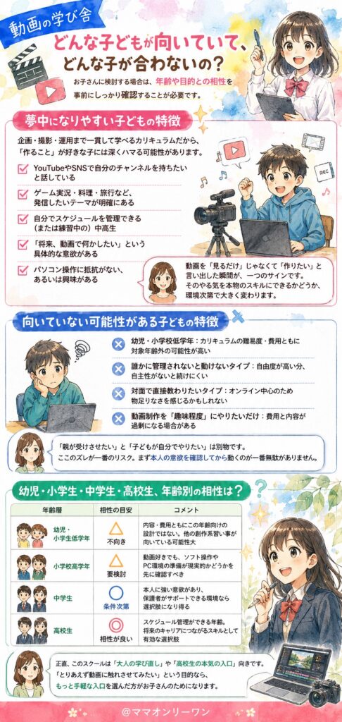 動画の学び舎 どんな子どもが向いていて、どんな子が合わないの?