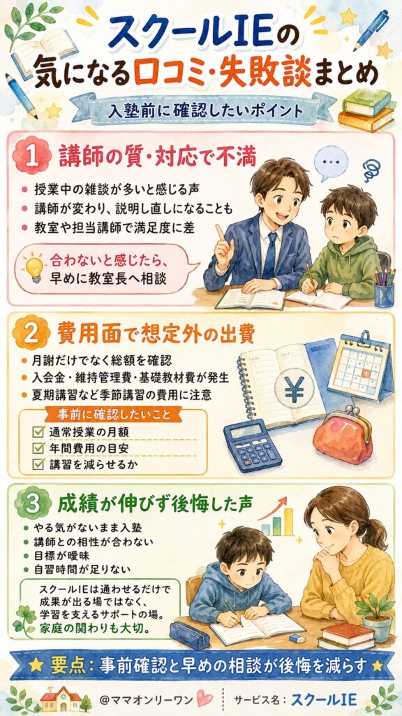 スクールIEの悪い口コミ・やばいと感じた失敗談をまとめ