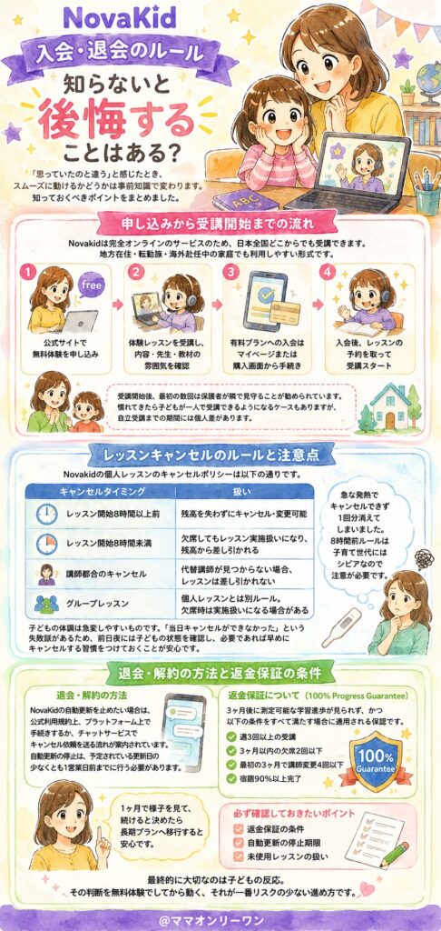 NovaKid　入会・退会のルール、知らないと後悔することはある？