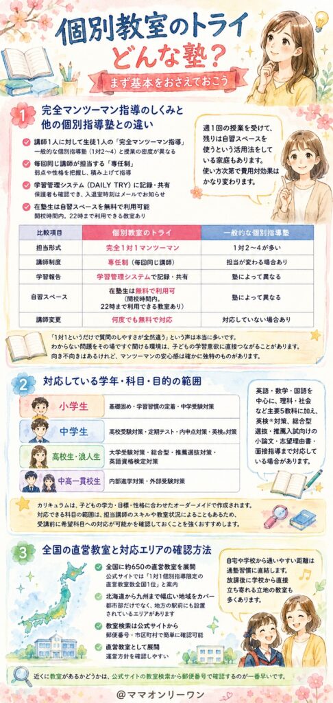 個別教室のトライはどんな塾？まず基本をおさえておこう