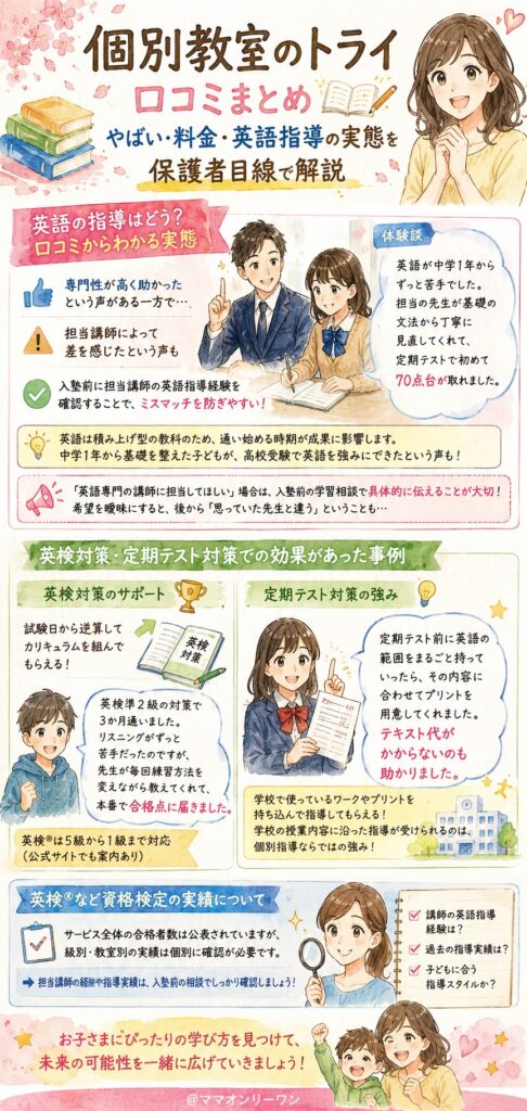 個別教室のトライ 英語の指導はどう？口コミからわかる実態