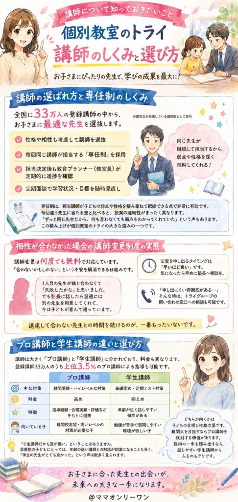 個別教室のトライ 講師について知っておきたいこと