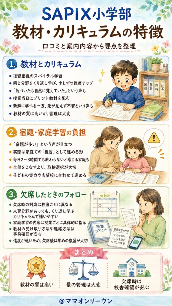 SAPIX小学部 教材・カリキュラムの特徴、実際どうだった?
