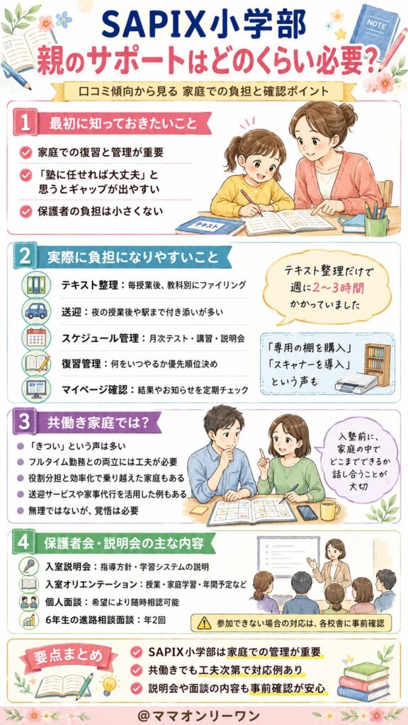 SAPIX小学部 親のサポートはどのくらい必要なの?