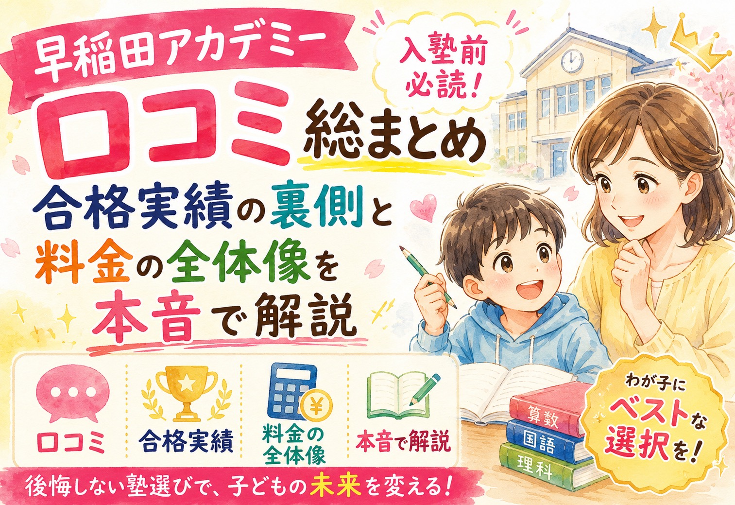 早稲田アカデミー口コミ総まとめ｜合格実績の裏側と料金の全体像を本音で解説【入塾前必読】