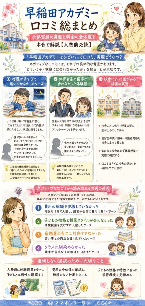 「早稲田アカデミーはひどい」って口コミ、実際どうなの？
