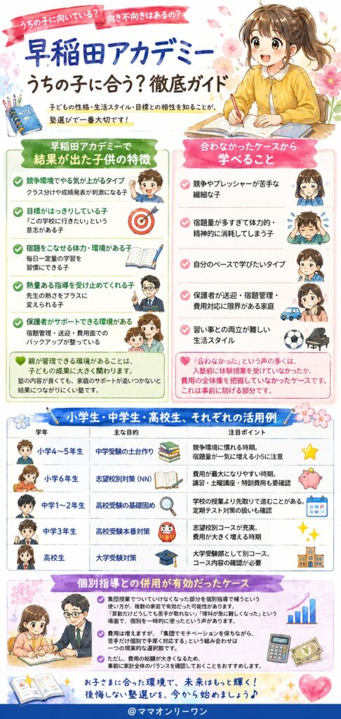 早稲田アカデミー うちの子に向いている？向き不向きはあるの？
