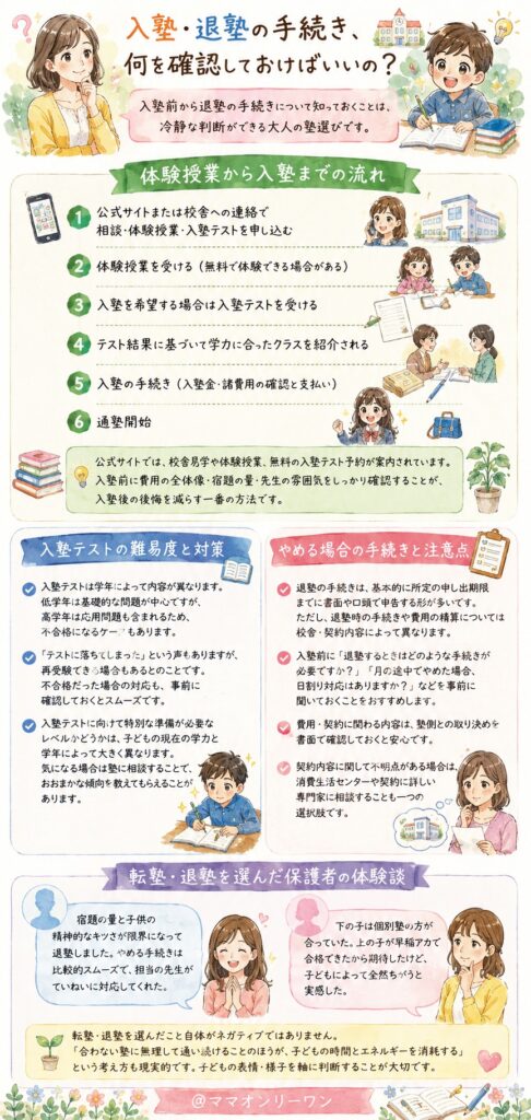早稲田アカデミー 入塾・退塾の手続き、何を確認しておけばいいの？