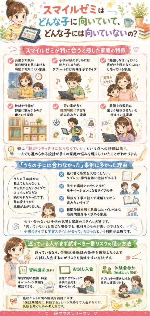 スマイルゼミはどんな子に向いていて、どんな子には向いていないの？