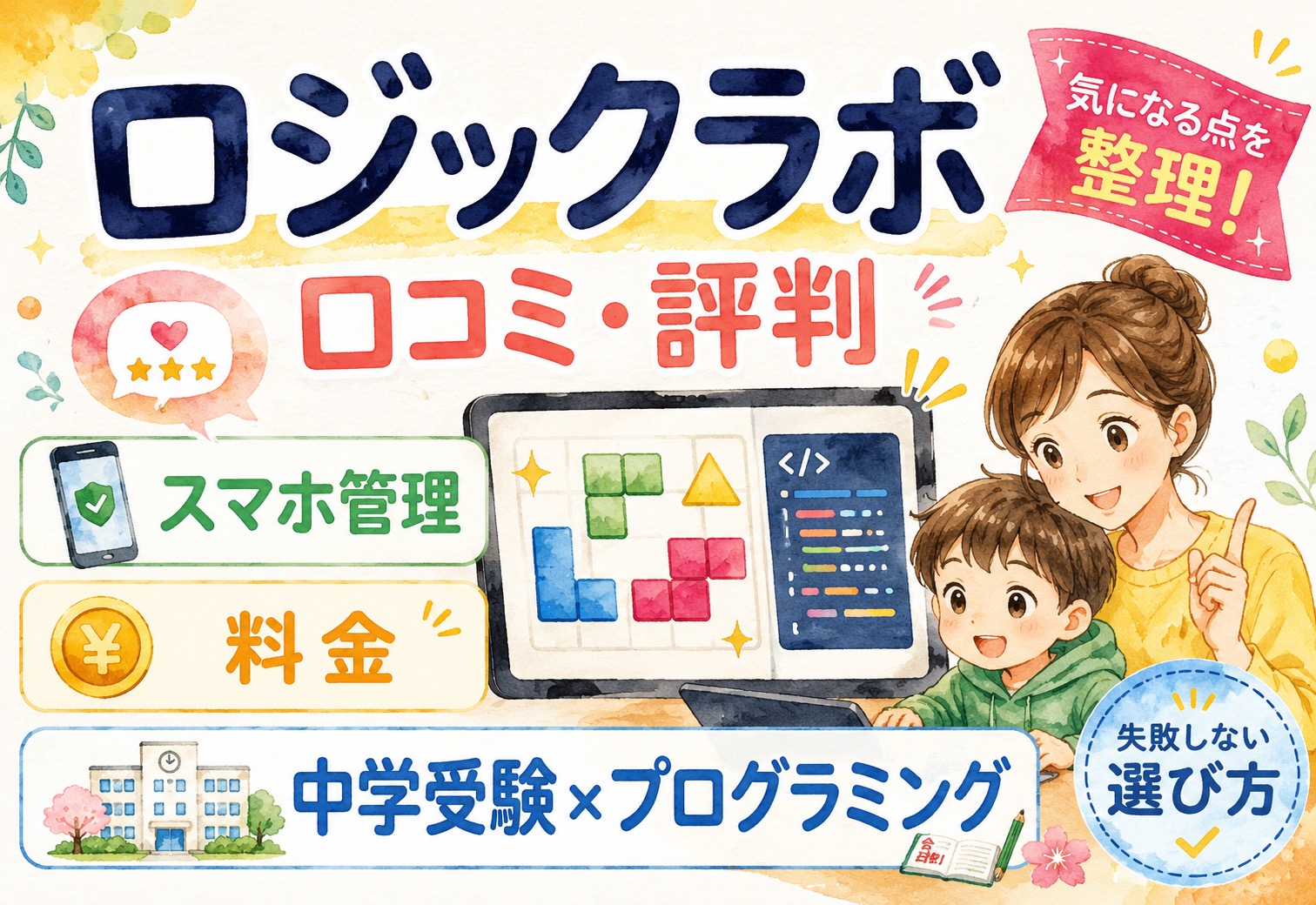 ロジックラボ口コミ・評判まとめ｜スマホ管理・料金・中学受験への活用・プログラミング効果を徹底解説