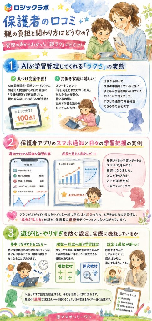 ロジックラボ 保護者の口コミ、親の負担と関わり方はどうなの?