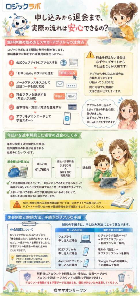 ロジックラボ 申し込みから退会まで、実際の流れは安心できるの?