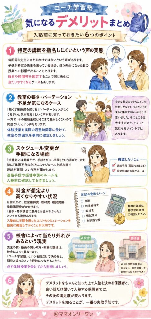 コーチ学習塾の気になるデメリットは、何なのか?
