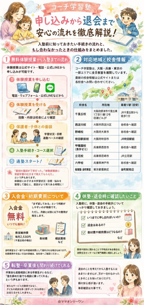 コーチ学習塾 申し込みから退会まで、流れに不安はないのか?