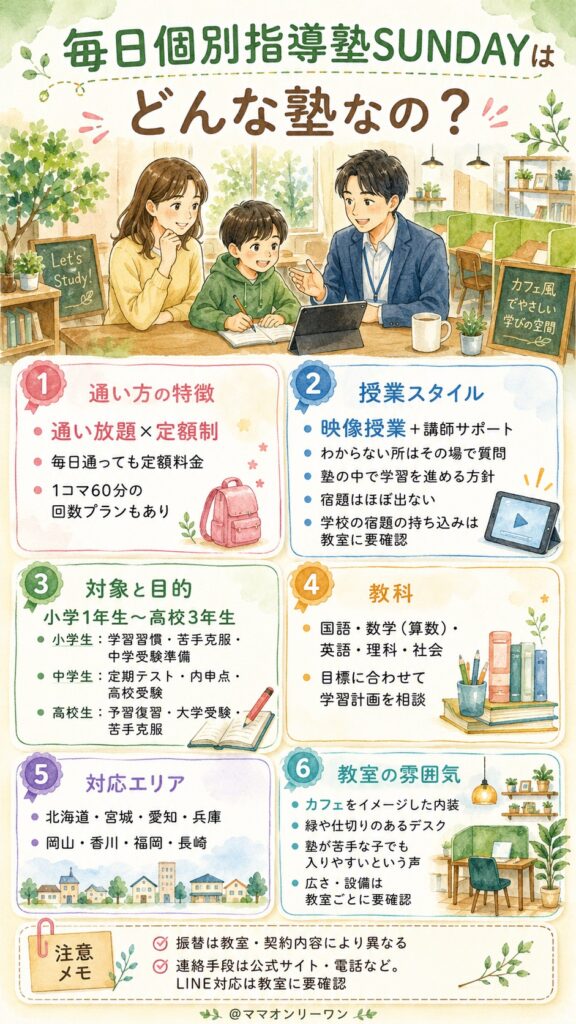 毎日個別指導塾SUNDAYはどんな塾なの?