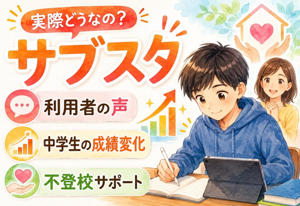 サブスタって実際どうなの？利用者の声・中学生の成績変化・不登校サポートまで整理