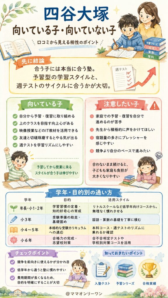 四谷大塚 どんな子に向いている?向いていない?