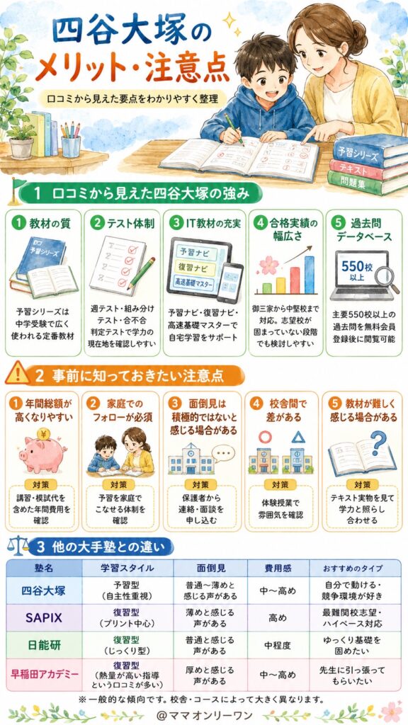 四谷大塚 メリットとデメリット、正直なところは?