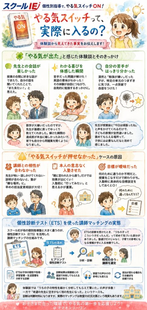 スクールIE やる気スイッチって、実際に入るの？