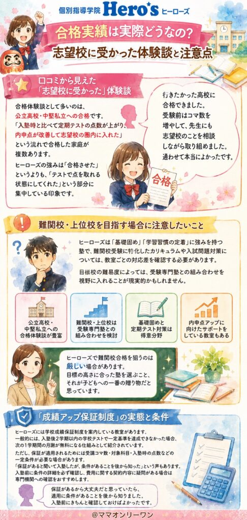 個別指導学院Hero'sヒーローズ 合格実績は実際どうなの？志望校に受かった体験談と注意点