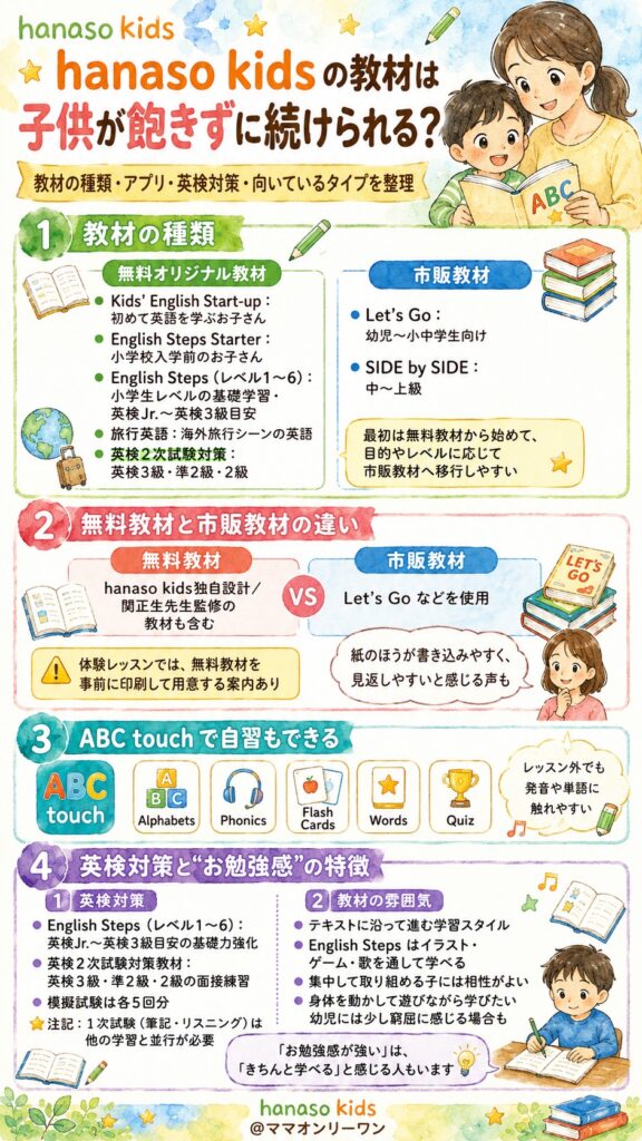 hanaso kids 教材は子供が飽きずに続けられるもの？