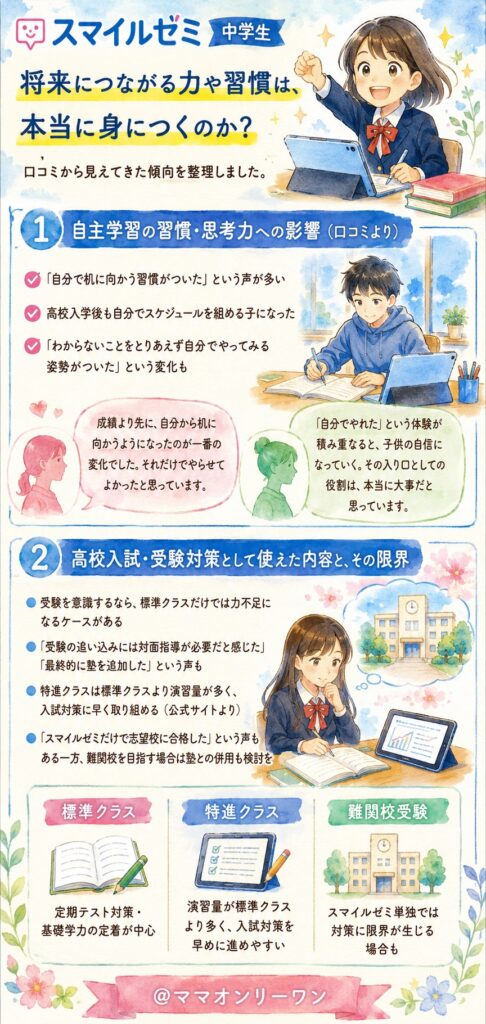 スマイルゼミ中学生 将来につながる力や習慣は、本当に身につくのか？