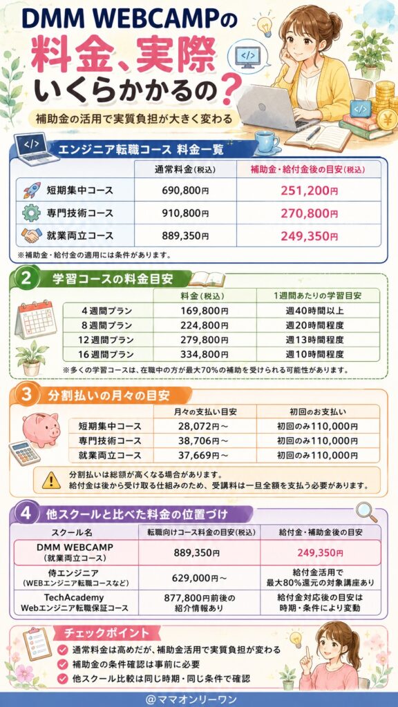 SHIFT TERAS CAMPUS(旧DMM WEBCAMP)の料金、実際いくらかかるの?