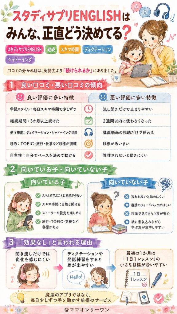 スタディサプリENGLISHはみんな、正直どう決めてる?