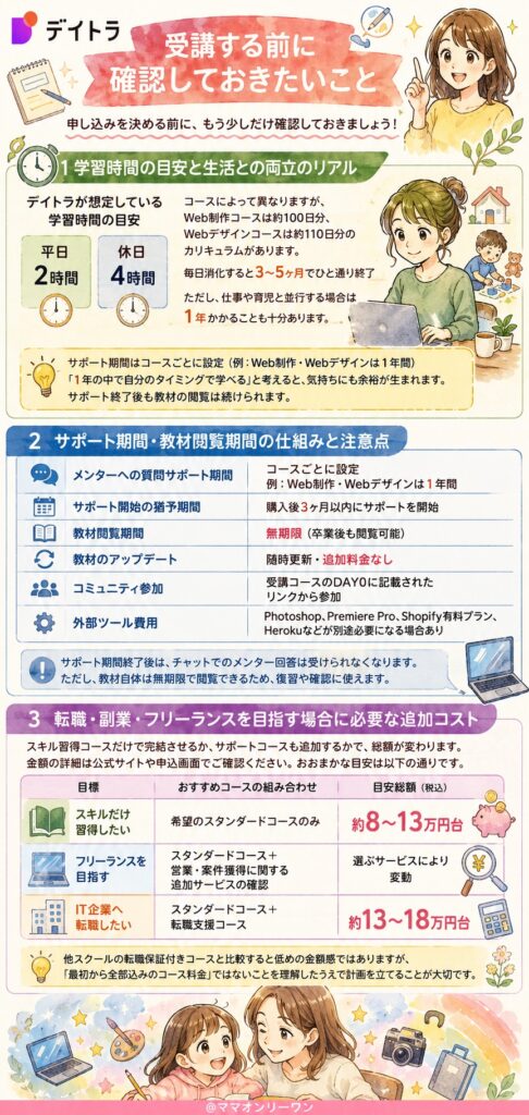 デイトラを受講する前に確認しておきたいことは？
