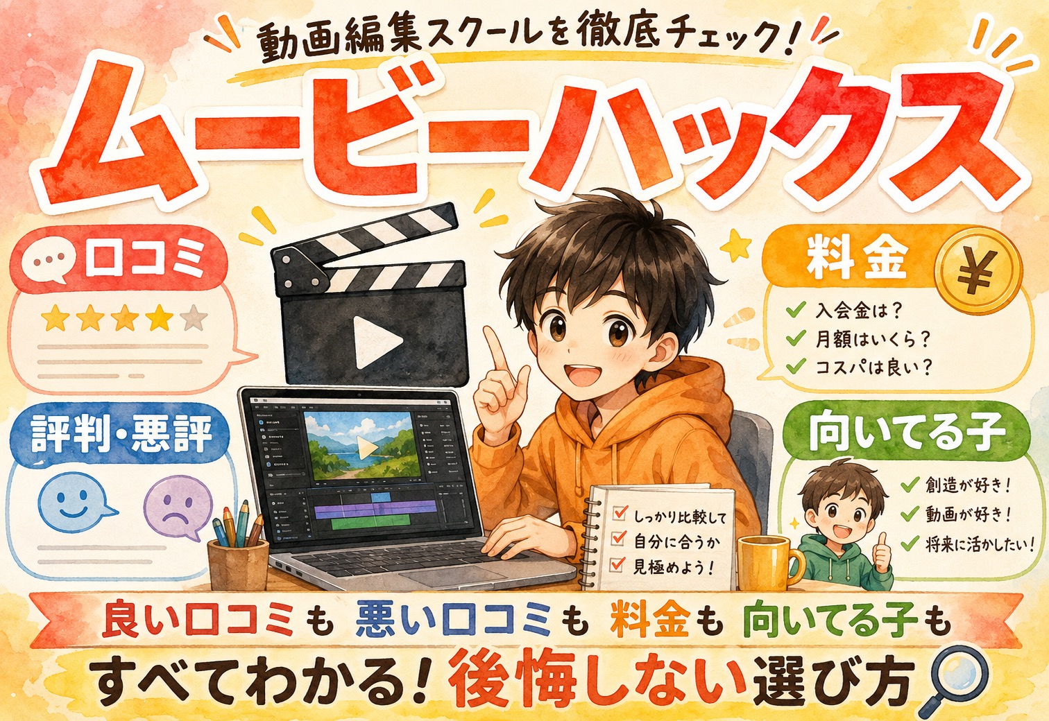 ムービーハックスの口コミまとめ｜評判・悪評・料金を調べたら向いてる子の特徴も見えてきた