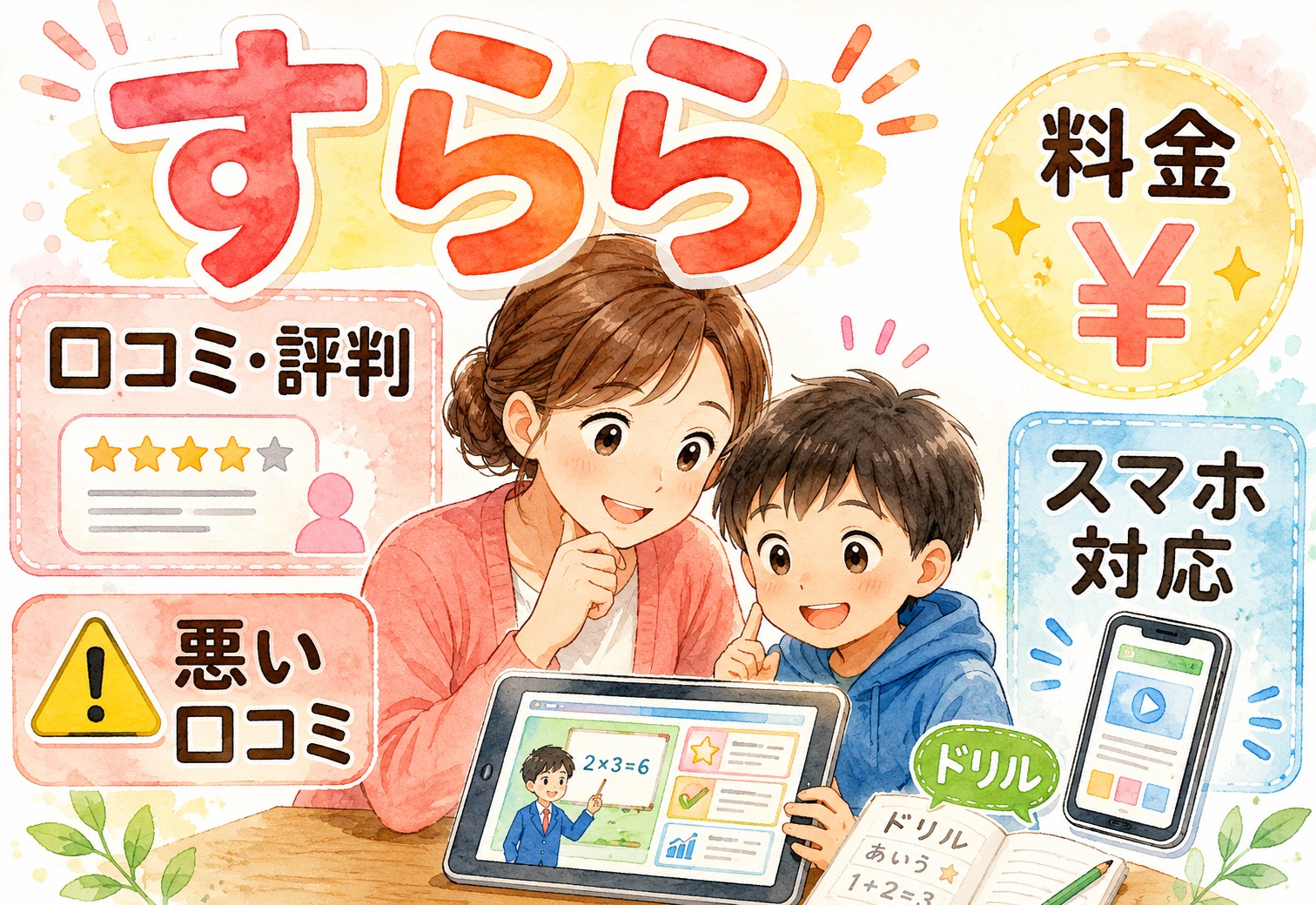 すららの口コミ・評判まとめ|悪い口コミ・失敗談から料金・ドリル・スマホ対応まで徹底解説