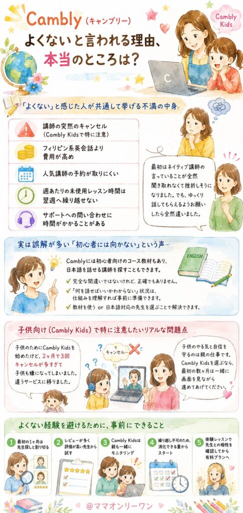 Cambly(キャンブリー) がよくないと言われる理由、本当のところは?