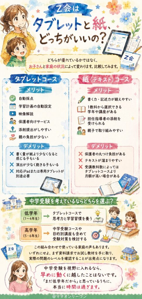 Z会はタブレットと紙、どっちがいいの?