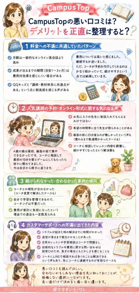 CampusTopの悪い口コミは？デメリットを正直に整理すると？