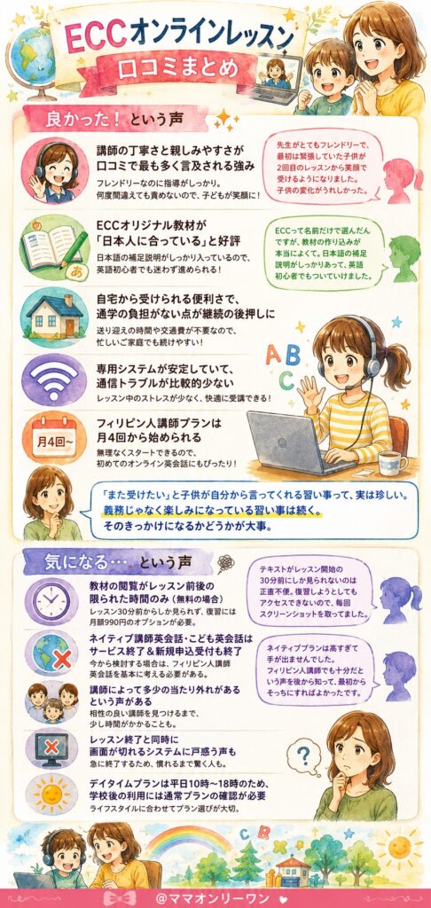 ECCオンラインレッスンの口コミをまとめると、正直どんなサービス？