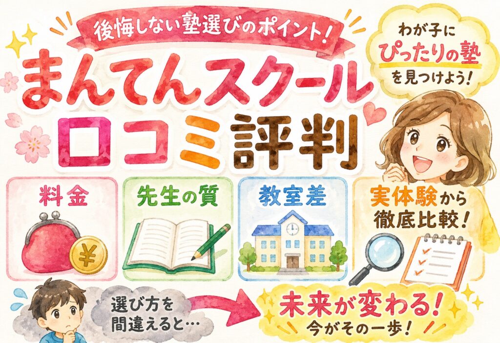 まんてんスクール口コミ評判｜料金・先生の質・教室差を実体験から徹底比較！後悔しない塾選びのポイント