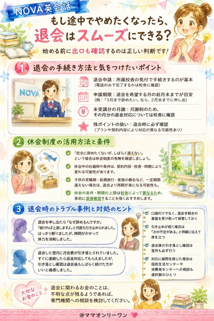 もし途中でやめたくなったら、退会はスムーズにできる？