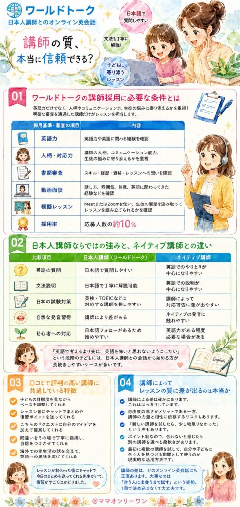ワールドトーク 講師の質、本当に信頼できる?