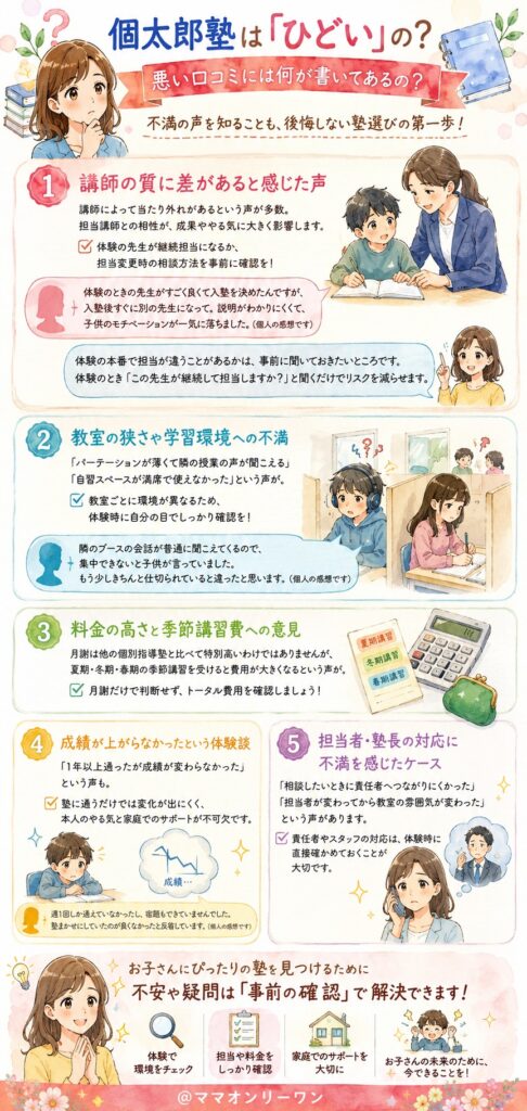 個太郎塾は「ひどい」の？悪い口コミには何が書いてあるの？