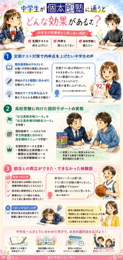 中学生が個太郎塾に通うとどんな効果があるの？