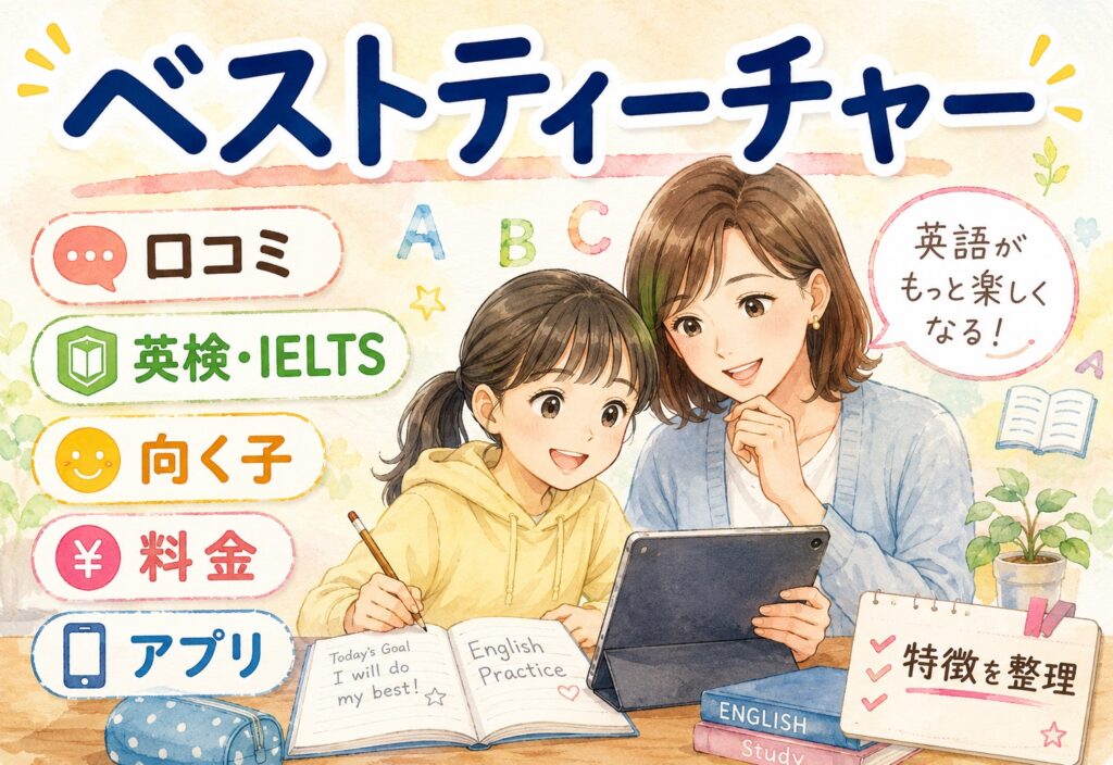 ベストティーチャー口コミまとめ｜英検・IELTS対策に向く子の特徴・料金・アプリの使い勝手を整理