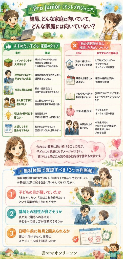 .Pro junior(ドットプロジュニア) 結局、どんな家庭に向いていて、どんな家庭には向いていない？