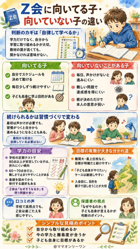 Z会の通信教育に向いてる子と、向いていない子の違いって何?