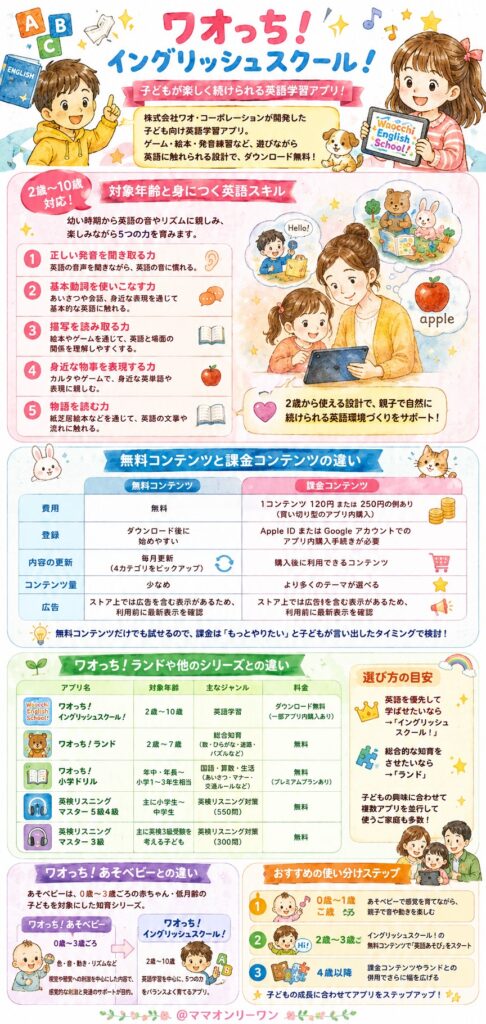 ワオっち！イングリッシュスクールってどんなアプリなの？