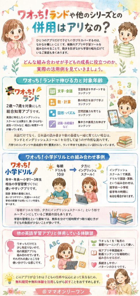ワオっち！イングリッシュスクール！ ランドや他のシリーズとの併用はアリなの？