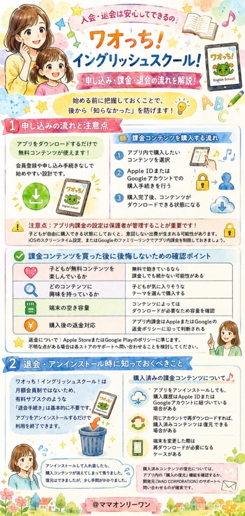 ワオっち！イングリッシュスクール！ 入会・退会は安心してできるの？