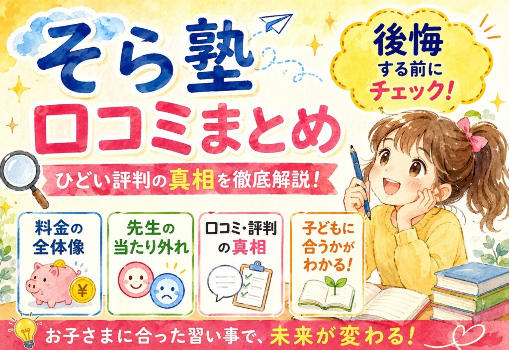 そら塾口コミまとめ｜ひどい評判の真相と料金の全体像・先生の当たり外れの実態を解説