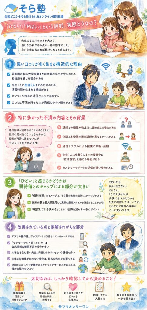 そら塾 「ひどい」「やばい」という評判、実際どうなの？